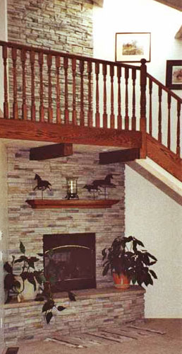 stone fireplace